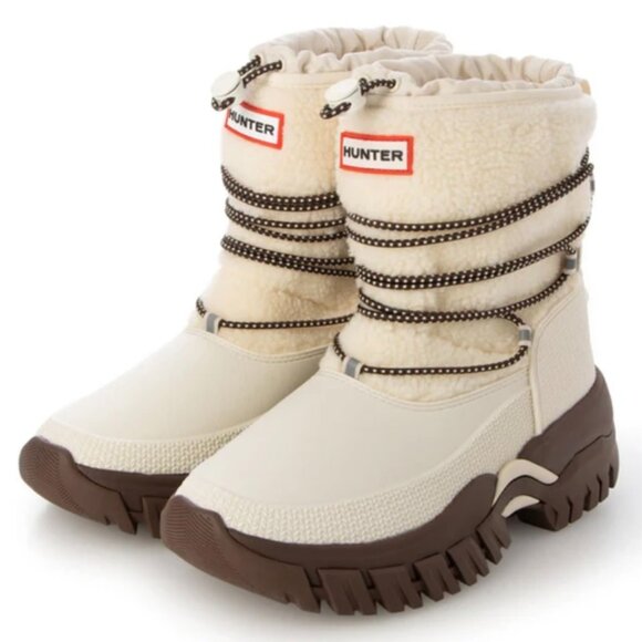 HUNTER WOMENS WANDERER SHORT COSY SNOW BOOT Sz 11 - Picture 1 of 3